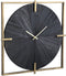 PTMD Oxxo Gold Metal Clock With Black Veneer Square