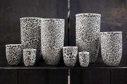 PTMD Pantera Ronde Bloempot - H17,5xØ15 cm - Geglazuurd Keramiek - Wit