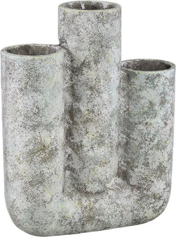 PTMD Pipes Blue Cement Pot Multiple Vase Bars Round