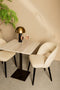 PTMD Plaza bistrotable square white marble taupe base