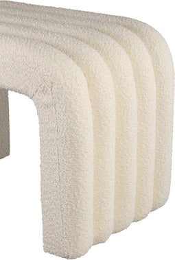 PTMD Poefs Allysha - 61x36x42 cm - Polyester - Creme - Set van 2