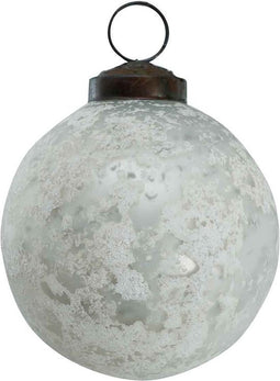 PTMD Popy Kerstbal - H8 x Ø8 cm - Glas - Wit