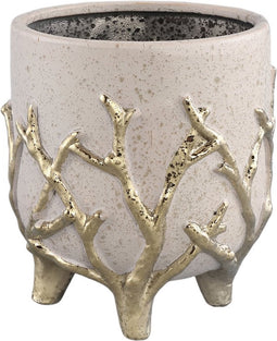 PTMD Quin Bloempot - 15 x 15 x 16 cm - Keramiek - Creme