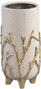 PTMD Quin Cream Ceramic Pot Gold Branches Base High S
