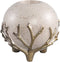 PTMD Quin Cream Ceramic Tealight Gold Branches Base