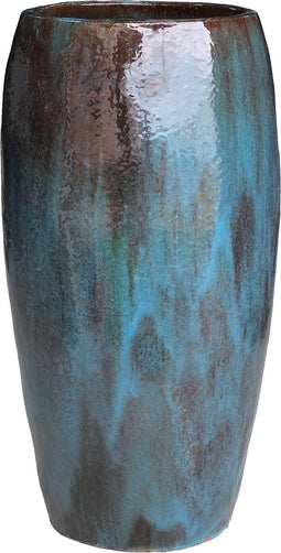 PTMD Rachyl Blue Glazed Round Ceramic Pot High SV2