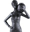 PTMD Rafah Black Poly Woman Statue Holding Pot Shoulder