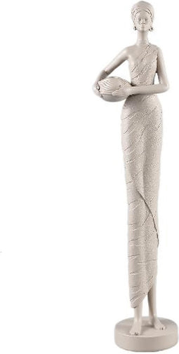 PTMD Rafah Clay Poly Woman Statue Holding Pot Low