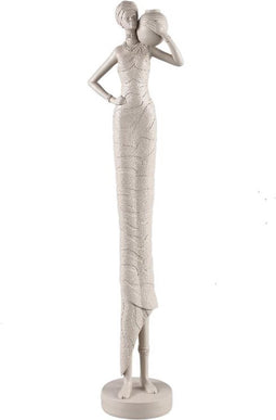 PTMD Rafah Clay Poly Woman Statue Holding Pot Shoulder