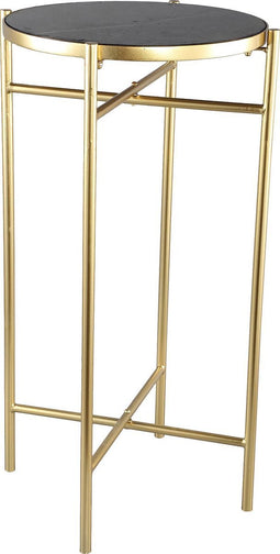 PTMD Raley Ronde Bijzettafel - H71,5 x Ø39 cm - Marmer - Goud