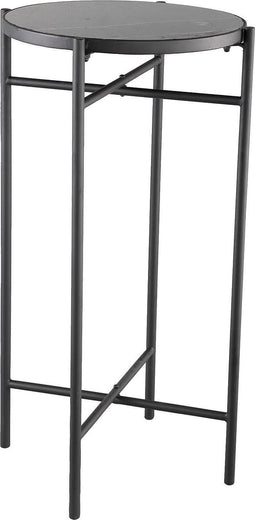 PTMD Raley Ronde Bijzettafel - H71,5 x Ø39 cm - Marmer - Zwart