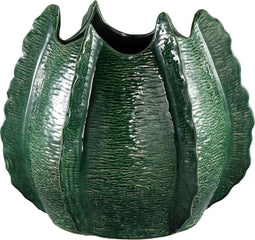 PTMD Rames groene koraal pot keramiek maat in cm: 30 x 30 x 40 - Groen