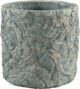 PTMD Rana blauw keramiek blad pot rond maat in cm: 29 x 29 x 28 - Blauw