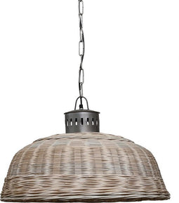 PTMD Rayen wit plafondlamp riet maat in cm: 93 x 4 x 93 - Wit - Wit