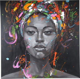 PTMD Reace Black canvas wallpanel colorful power