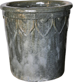 PTMD Rebbel Ronde Bloempot - H50 x Ø50 cm - Geglazuurd keramiek - Donkergrijs