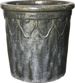 PTMD Rebbel Ronde Bloempot - H60 x Ø60 cm - Geglazuurd keramiek - Donkergrijs