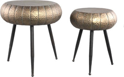 PTMD Reddick Ronde Bijzettafel - 47x45x50 cm - Set van 2 - Goud