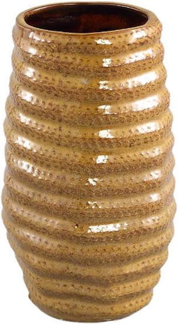 PTMD Reffa Ronde Bloempot - H20 x Ø11,5 cm - Keramiek - Geel