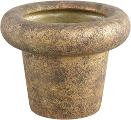 PTMD Relandi Gold Cement Pot Cone Thick Border Round L
