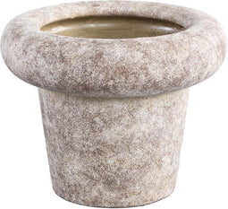PTMD Relandi Grey Cement Pot Cone Thick Border Round L