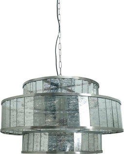 PTMD Render Brass Iron Hanging Lamp Antique Round Glass