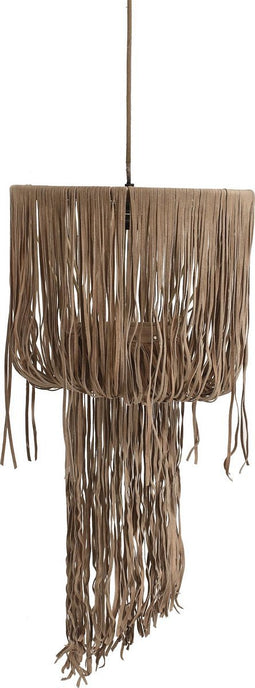 PTMD Renzo Beige Leather Ceiling Lamp 1 Layer S