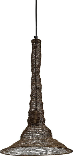 PTMD Ressa Hanglamp Antiek - H50 x Ø30 cm - Ijzer - Koper