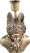PTMD Ressy Gold poly candleholder dressed up wolf SET van 2