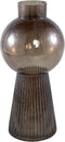 PTMD Ricca Brown Glass Vase Bulb And Cone Base Round L