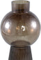 PTMD Ricca Brown Glass Vase Bulb And Cone Base Round L