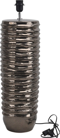 PTMD Rikkah Copper Shiny Glazed Ceramic Lampbase Ribbed