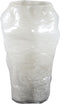 PTMD Riley White Glass Vase Round Irregular Shape