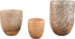 PTMD Rima Windlicht - 14 x 14 x 20 cm - Glas - Bruin