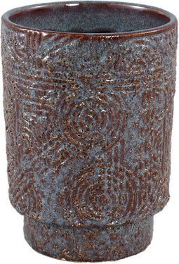 PTMD Rinah Bloempot - 14 x 14 x 19 cm - Keramiek - Grijs