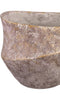 PTMD Rishell Bronze Cement Round Pot With Line Big L
