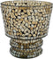 PTMD Riv Gold Glass Tealight Round Mosaic Pattern