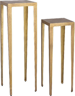 PTMD Rivva Brass Casted Alu Square Side Table Sv2 High