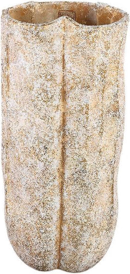 PTMD Roddie Cream Cement Wavy Shaped Pot High M