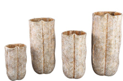 PTMD Roddie Cream Cement Wavy Shaped Pot High S