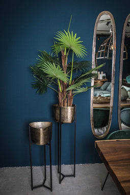 PTMD Rolan Driehoekige Plantenbak - 28 x 28 x 80 cm - Aluminium - Goud