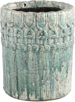 PTMD Rollas Ronde Bloempot - H25 x Ø21 cm - Keramiek - Grijs