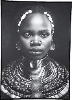 PTMD Romaan Black Polyester Painting Rectangle FaceL