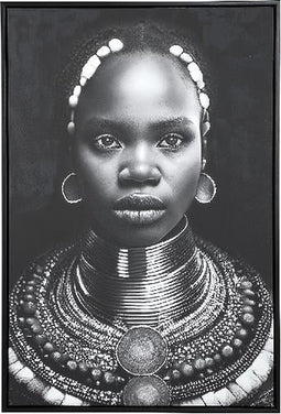 PTMD Romaan Black Polyester Painting Rectangle FaceS