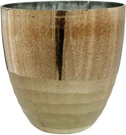 PTMD Roman windlicht - H17 x Ø16 cm - Glas - Koper