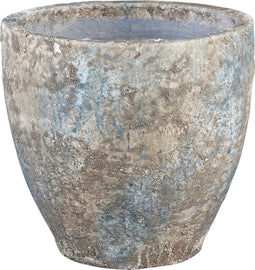 PTMD Rossy blauw keramieke pot rond hoog maat in cm: 35 x 35 x 33 - blauw