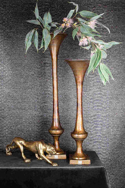 PTMD Roxanna Vaas Op Voet - H95 x Ø23 cm - Aluminium - Koper