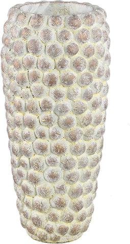 PTMD Ruis Cream Cement Dotted Pot Round High M