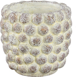 PTMD Ruis Cream Cement Dotted Pot Round L