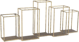 PTMD Rumpa Gold Iron Wall Rack Rectangle Open Boxes